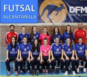 Integrantes del equipo Futsal Alcantarilla, que patrocinamos desde DFM Rent a Car.
