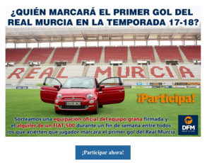 Juego online desarrollado por La Opinión de Murcia y que patrocinamos desde DFM Rent a Car.