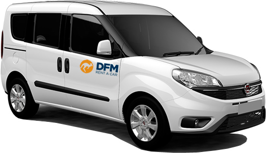 La Fiat Dolo de DFM Rent a Car, con capacidad para albergar a 5 personas.
