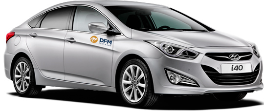 El Hyundai i40, un coche de alquiler perfecto para largos trayectos. DFM Rent a Car, tu mejor opción en el alquiler de coches.