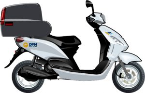 Moto Kymco de 125cc, que puedes alquilar al mejor precio en DFM Rent a Car.