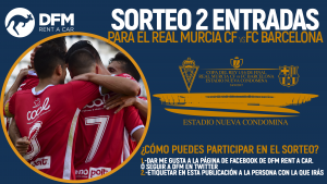Sorteo de DFM Rent a Car para el partido de Copa del Rey entre el Real Murcia y el FC Barcelona
