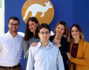 José Jiménez, de Astrade, junto a sus compañeros en la sede de DFM Rent a Car de Sangonera La Seca